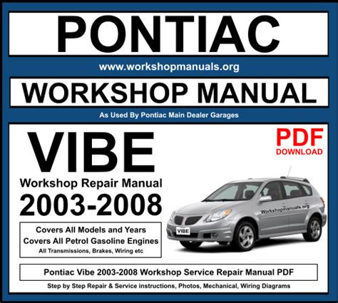 Free Read 2003 pontiac vibe service repair manual software Printed