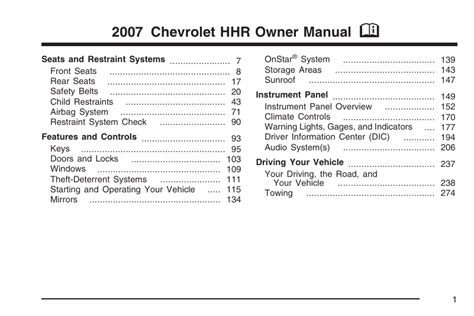 Download Link 2007 chevy chevrolet hhr owners manual Board Book PDF