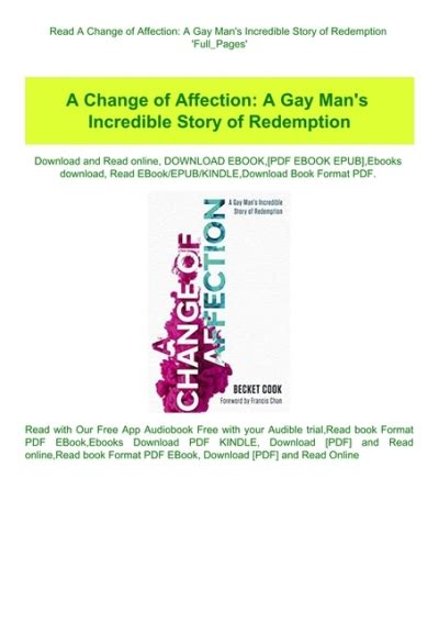 ◀️ Read Pdf A Change of Affection: A Gay Man's Incredible Story of Redemption