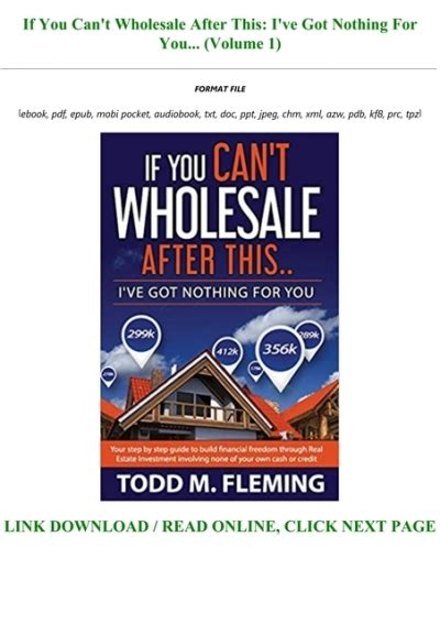 😲 Read Pdf If You Can't Wholesale After This: I've Got Nothing For You... (Volume 1)