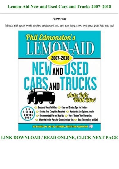 ◀️ Free Download Ebook Lemon-Aid New and Used Cars and Trucks 2007â€“2018