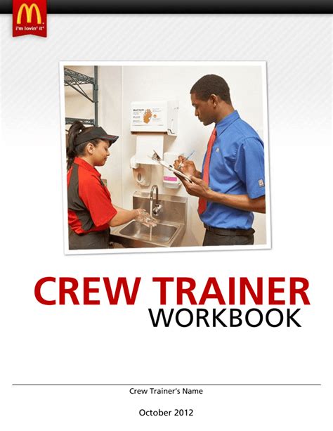Pdf Download MCDONALDS CREW TRAINER WORKBOOK [PDF] Download PDF - He's