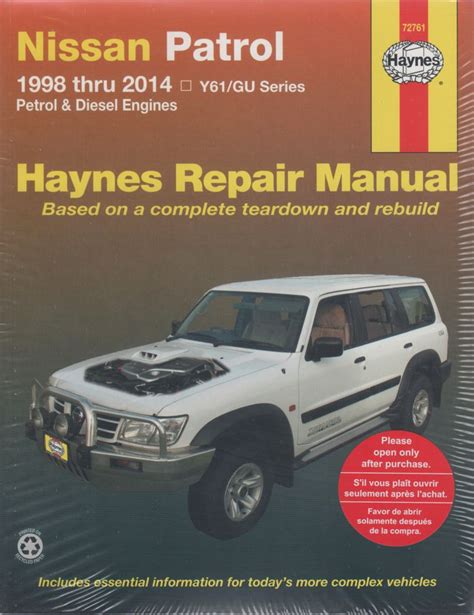 Read NISSAN PATROL GRY61 PDF SERVICE REPAIR WORKSHOP MANUAL 1998