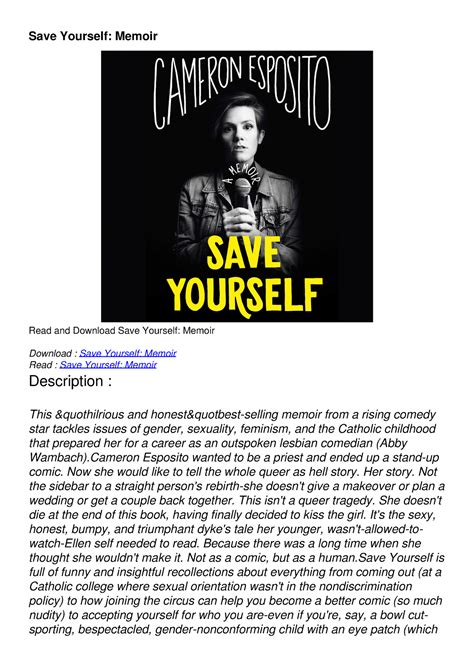 ◀️ Free Reading Save Yourself: Memoir