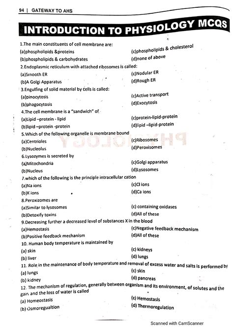 💎 Read Pdf anatomy and physiology mcqs and answers