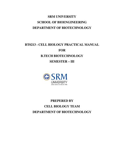 Free Read cell biology practical manual srm university Simple Way to