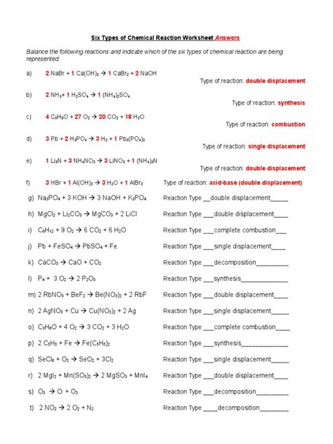 😲 Free Download chemical reaction guided practice answers