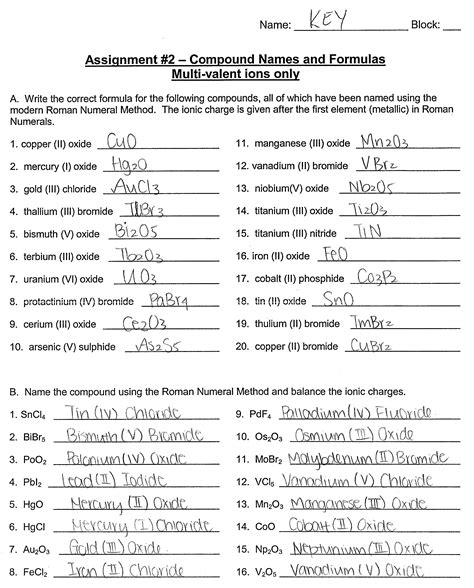 Download chemistry naming ions study guide answer key Download Links