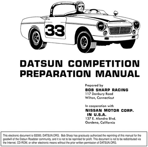 Free Read datsun competition preparation workshop manual download Free