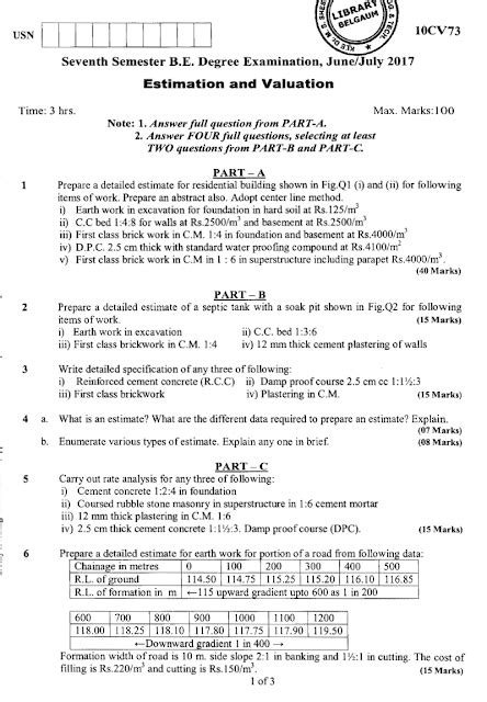 🔥 Download estimation and valuation question papers