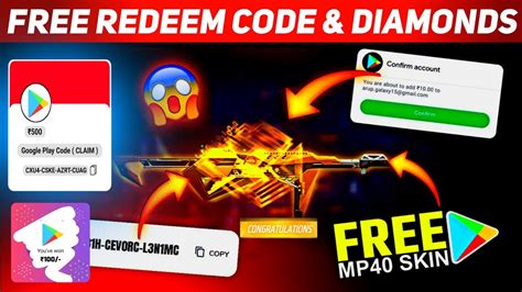 New 99999 free fire redeem code poker mp40