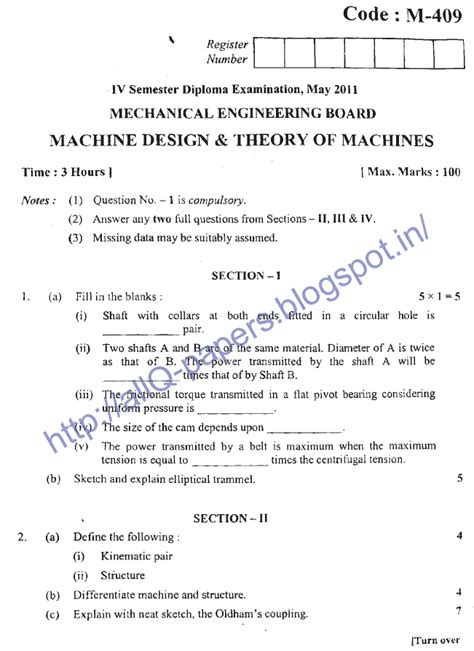 😈 Read Online mechanical engineering material sample question paper diploma
