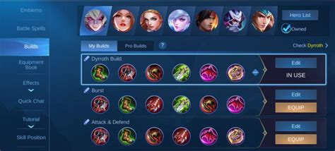 Modificación Free mobile legends best builds